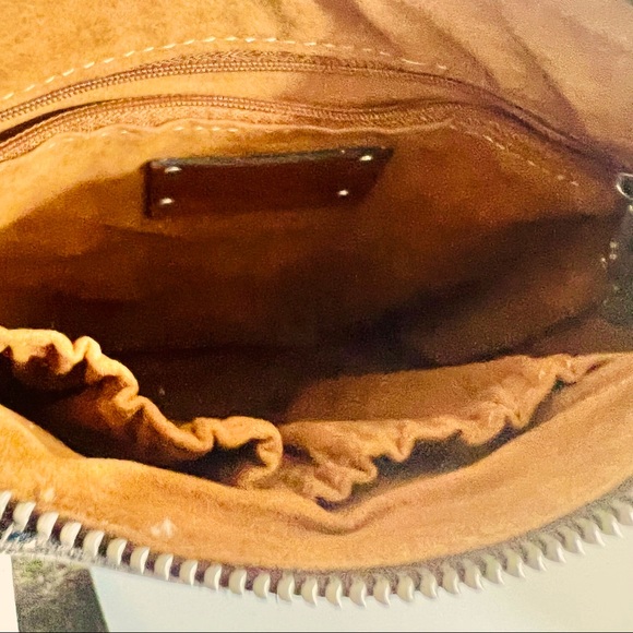 Patricia Nash Crossbody Bag Tooled Turquoise Stipes Sling Crossbody Bag - Picture 15 of 16